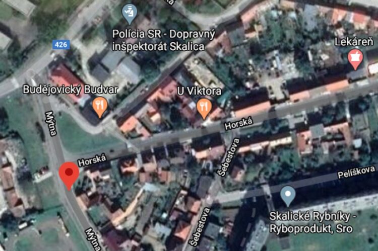 Zdroj: mapa google a SUC TTSK