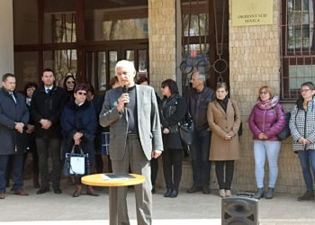 Protestné zhromaždenie za zachovanie Okresného súdu v Senici. zdroj: NaZahori.sk