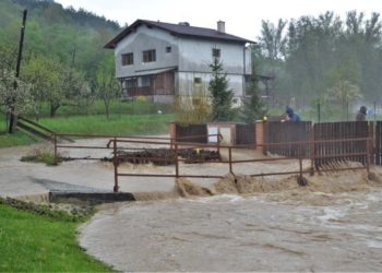 Archívne foto: Vybreženie prítokov rieky Myjava v Turej Lúke - máj 2022 Mesto Myjava