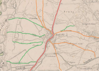 Aké cesty viedli cez Kúty? Foto – historická mapa zverejnená na  Pjekné mjestečko o.z. - Kúty (FB)