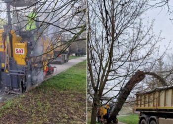 Práce na revitalizácii vnútrobloku na Ulici L. Novomeského v Senici začali. Zdroj:  mesto Senica