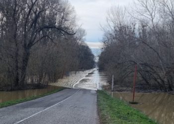 Zaplavený hraničný priechod Moravský Svätý Ján – Hohenau (Rakúsko)