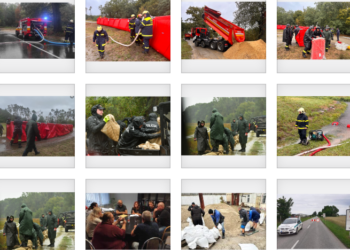 Protipovodňové opatrenia hasiči, polícia a dobrovoľníci. reprofoto