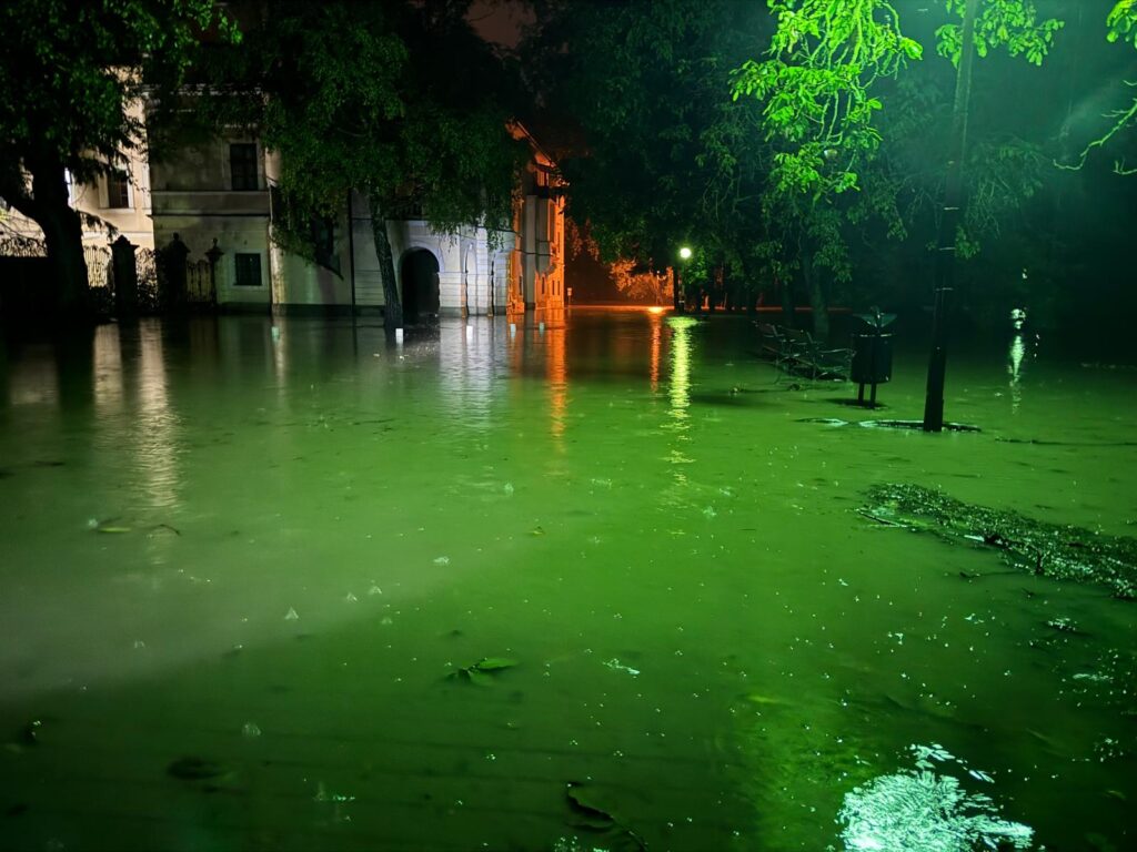 Kaštielsky park Stupava povodeň