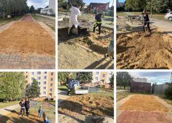 Piesok nachystaný pre povodne slúži deťom a žiakom zdroj fotiek Mesto Malacky