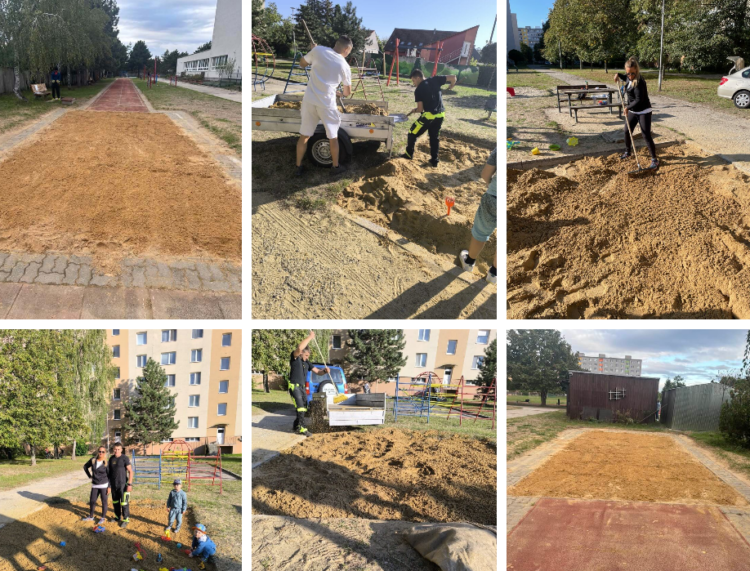 Piesok nachystaný pre povodne slúži deťom a žiakom zdroj fotiek Mesto Malacky